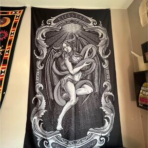 Killstar Monochrome Serpent Goddess Tapestry
